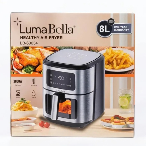 Аерофритюрниця LumaBella LB-60034 8 літрів 2000 Вт сенсорна панель керування, смаження без олії 1-LB-60034 фото