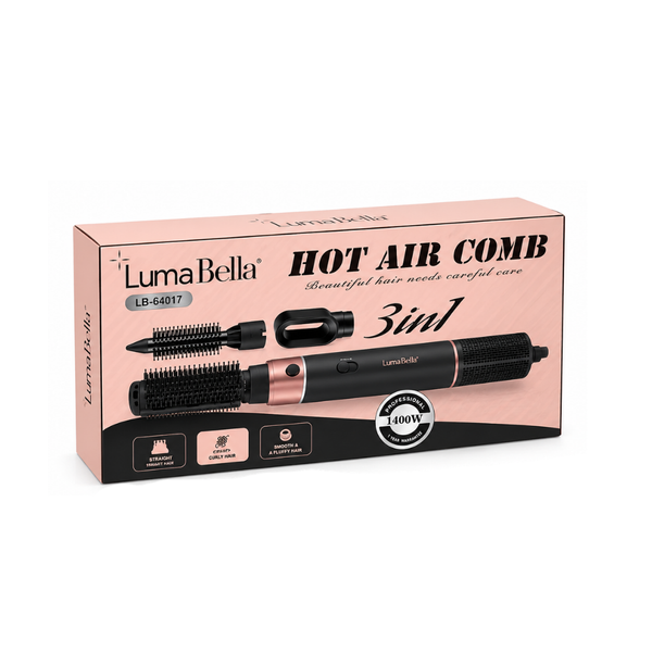 Фен-щітка LumaBella LB-64017 3в1 1400 Вт з концентратором та круглою щіткою 34-64017 фото