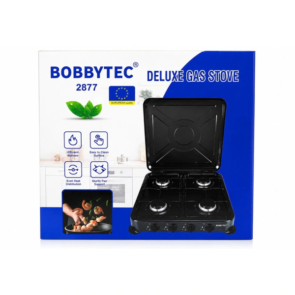Газова плита BOBBYTEC 2877 4 конфоркова, матова емальована робоча поверхня 10-BOB-2877 фото