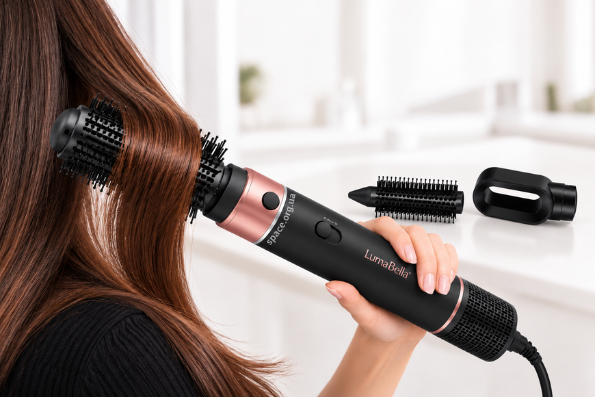Фен-щітка LumaBella LB-64017 3в1 1400 Вт з концентратором та круглою щіткою 34-64017 фото