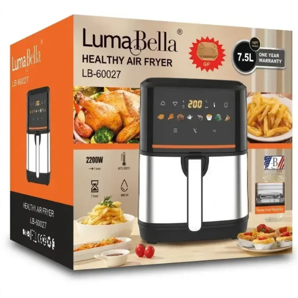 Аерофритюрниця LumaBella LB-60027 7.5 л 2200 Вт знімний кошик, антипригарне покриття 1-LB-60027 фото