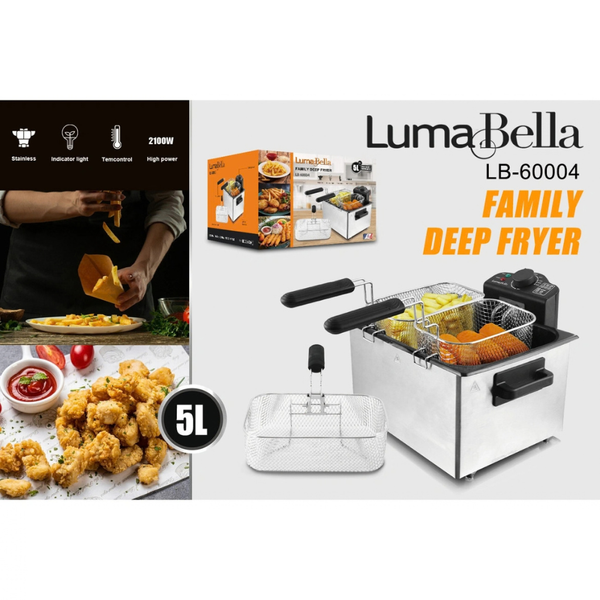 Фритюрниця LumaBella LB-60004 5 л, 2000 Вт, 3 кошика 1-LB-60004 фото