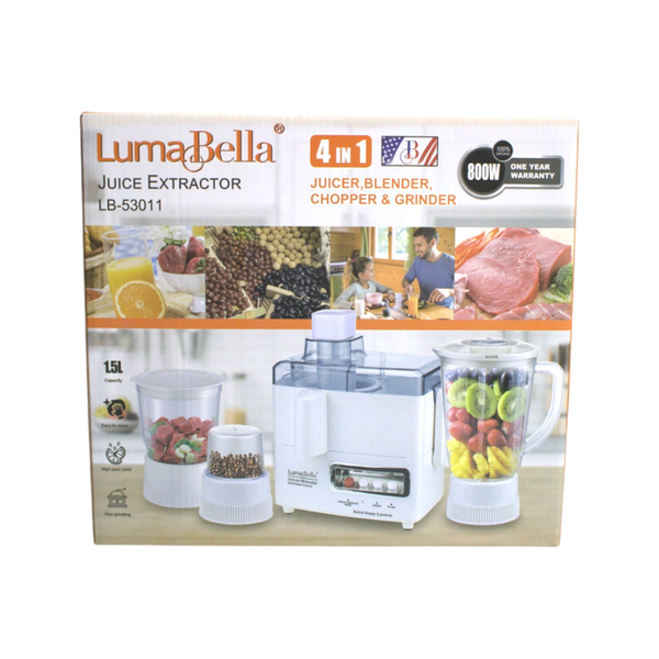 Соковижималка 4в1 LumaBella LB-53011 1.5 л 800 Вт блендера, подрібнювача, м&rsquo;ясорубки 15-LB-53011 фото