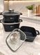 Набір посуду Higher Kitchen HK-322 із квадратних каструль з гранітним покриттям на 6 предметів 18-322 фото 3