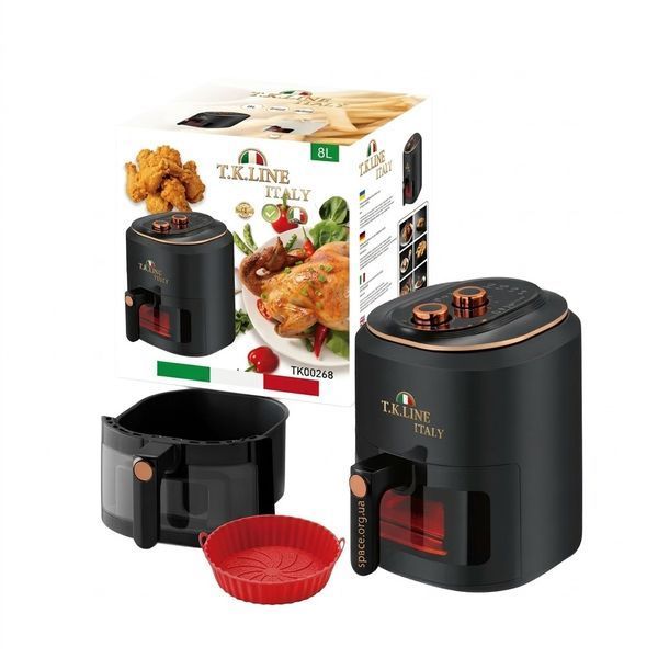 Аерофритюрниця механічна T.K.Line TK00268 8 л з антипригарним покриттям 3400 Вт 1-00268 фото