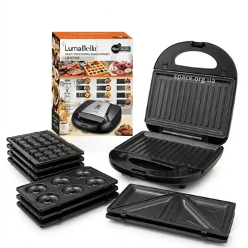 Мультимейкер LumaBella LB-57026 10в1 800 Вт тости, вафлі, сендвічі, гриль 3-57026 фото