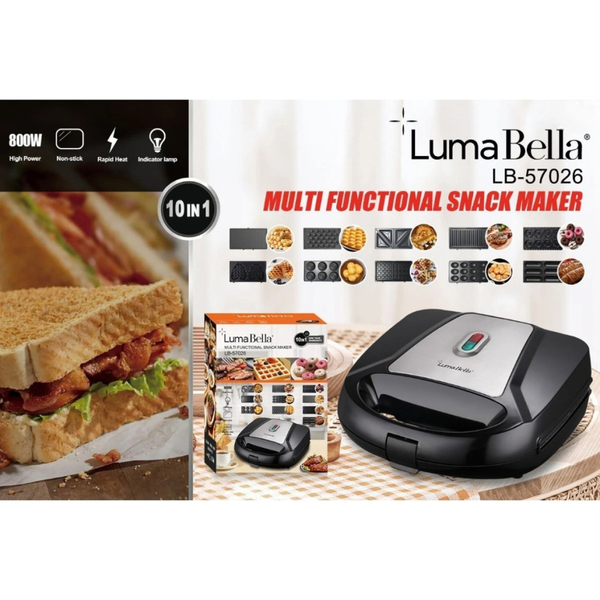 Мультимейкер LumaBella LB-57026 10в1 800 Вт тости, вафлі, сендвічі, гриль 3-57026 фото