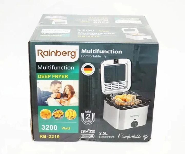Фритюрниця Rainberg RB-2219 з кришкою 3200 Вт 1-2219 фото