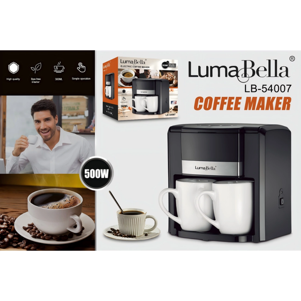 Кавомашина крапельна LumaBella LB-54007 300 мл 500 Вт на дві чашки 9-LB-54007 фото