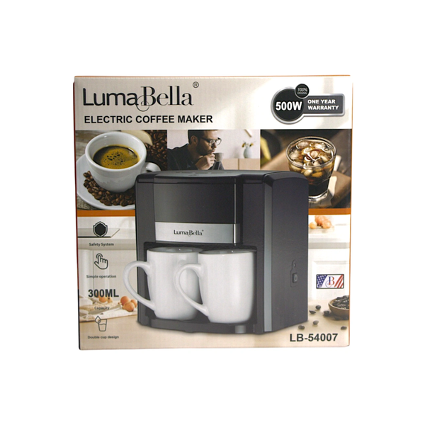 Кавомашина крапельна LumaBella LB-54007 300 мл 500 Вт на дві чашки 9-LB-54007 фото