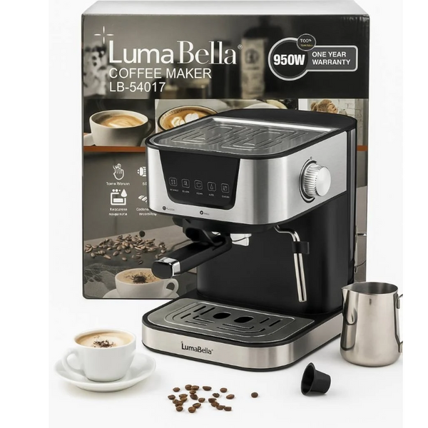 Кавомашина LumaBella LB-54017 950 Вт тиск 20 бар, сенсорний екран 9-LB-54017 фото
