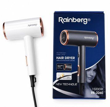 Фен Rainberg RB-2260 з функцією іонізація, насадка концентратор 34-2260  фото