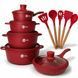 Повний набір посуду Higher Kitchen HK-316 на 17 предметів із гранітним покриттям, сковорода, сотейник і каструлі 18-316 фото 1