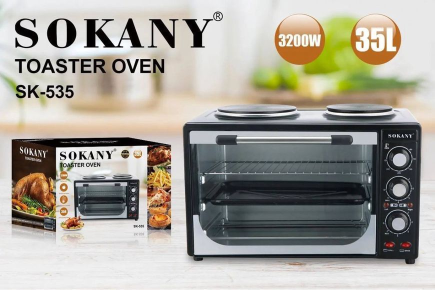 Настільна електропіч Sokany SK-535 35л 3500 Вт 12-535 фото