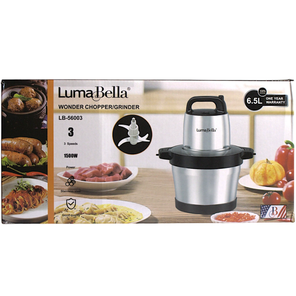 Електричний подрібнювач-чоппер LumaBella LB-56003 чаша 6.5 л 1500 Вт для кухні  2-LB-56003 фото