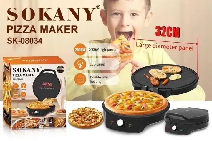 Апарат для приготування піци Sokany SK-08034 2000 Вт 3-08034 фото