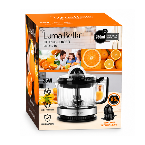 Електрична соковижималка для цитрусових LumaBella LB-51016 0,75 л (750 мл) 25 Вт з двома насадками 15-LB-51016 фото