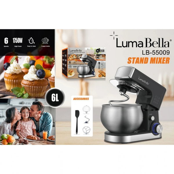 Планетарний міксер-тістоміс LumaBella LB-55009 1750 Вт 6 л імпульсний режим 25-LB-55009 фото